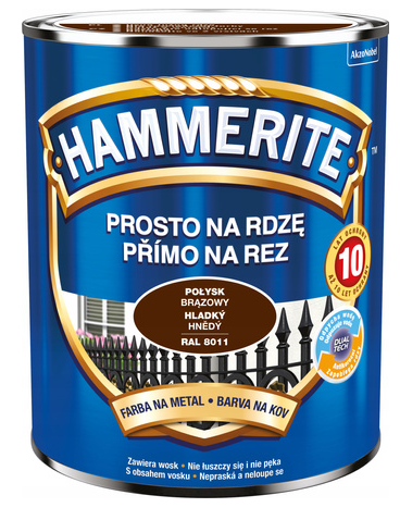 Przejdź do produktu HAMMERITE farba brąz połysk 0,25l