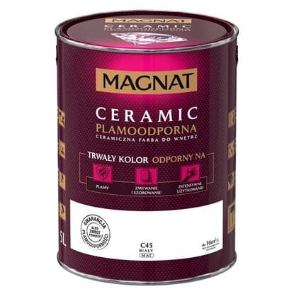 Przejdź do produktu Farba Magnat Ceramic C45 Biały 5l
