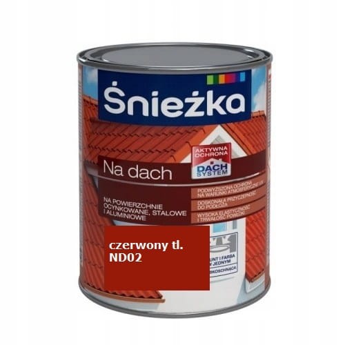 Przejdź do produktu SNIEŻKA farba NA DACH ND02 czerwony tlenkowy 0,75l