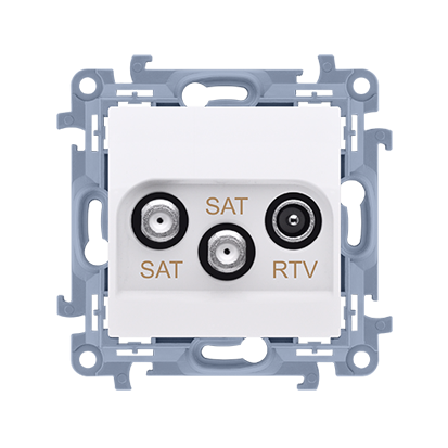 Przejdź do produktu SIMON 10 Gniazdo antenowe SAT-SAT-RTV satelitarne podwójne białe