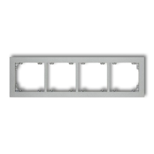 Przejdź do produktu KARLIK Ramka uniwersalna poczwórna z tworzywa srebrny metalik