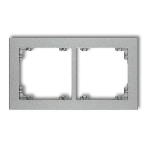 Przejdź do produktu KARLIK Ramka uniwersalna podwójna z tworzywa srebrny metalik