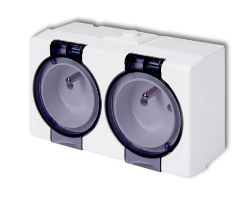 Przejdź do produktu KARLIK SENIOR BIAŁY GNIAZDO PODWÓJNE Z KLAPKĄ DYMNĄ