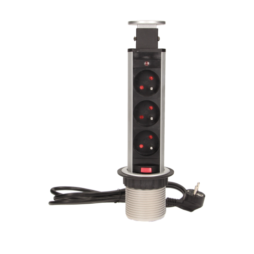 Przejdź do produktu ORNO Gniazdo meblowe wysuwane z blatu srebrne